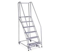 Cotterman 26" Wide Rolling Metal Ladder With Handrails - As Low As